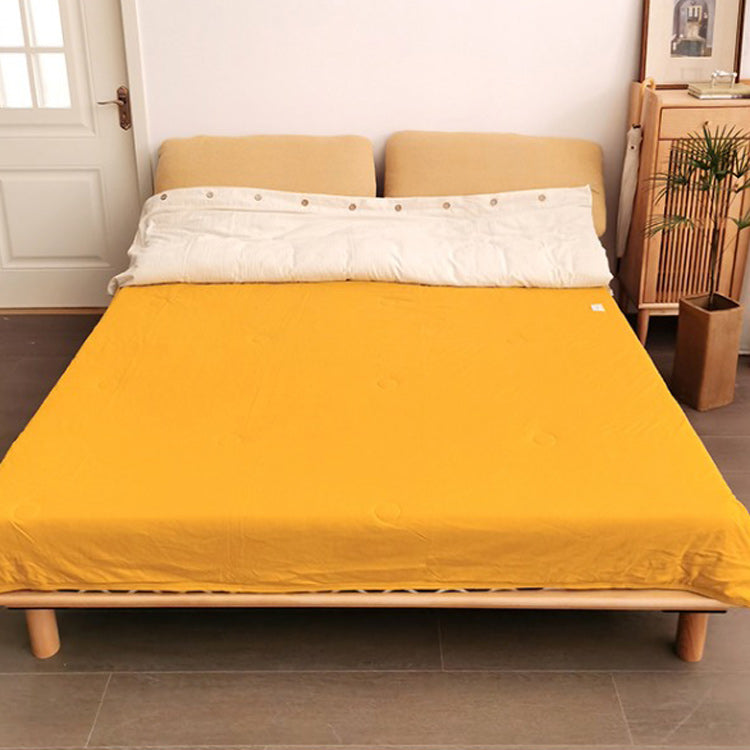 Solid Wood Platform Bed Scandinavian Low Profile Bed Frame in Brown