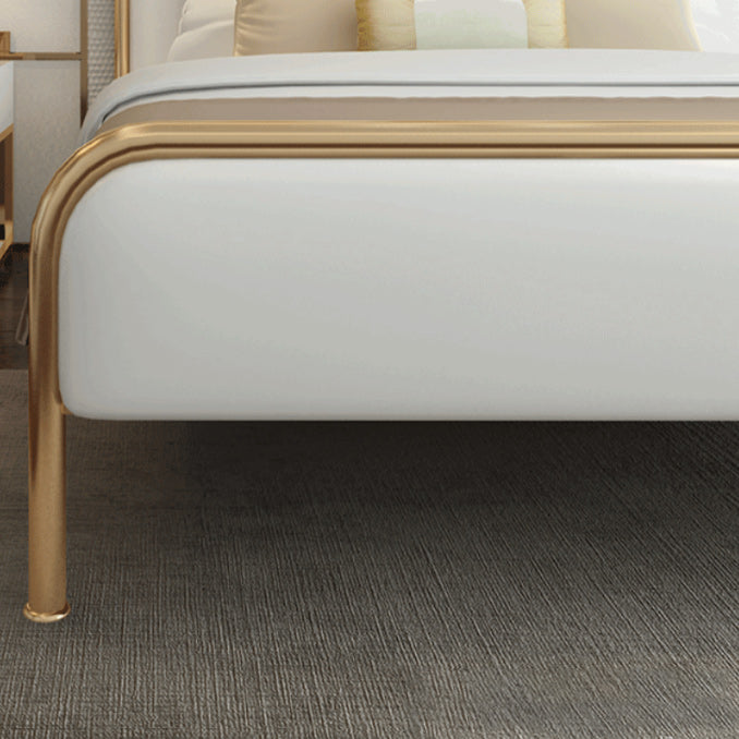 Luxurious Metallic Panel Bed 43.31" High Camelback Bed Frame