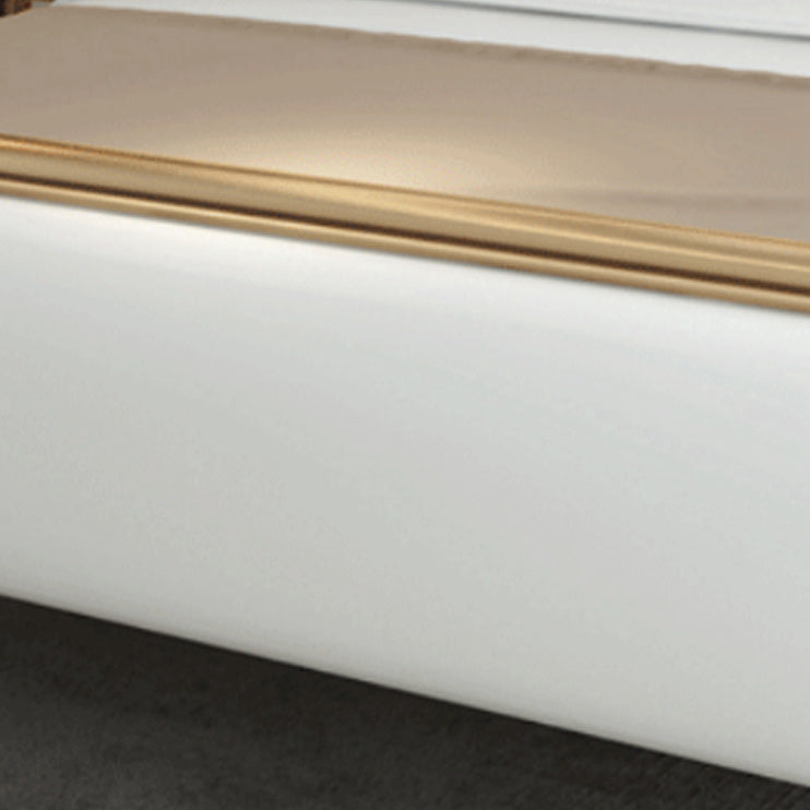 Luxurious Metallic Panel Bed 43.31" High Camelback Bed Frame