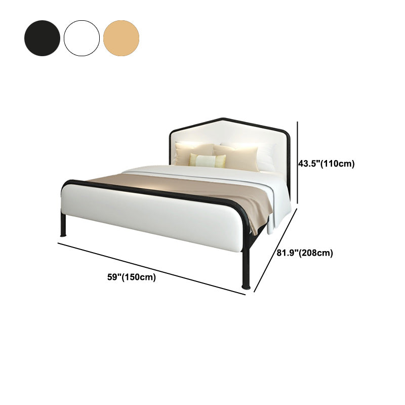 Luxurious Metallic Panel Bed 43.31" High Camelback Bed Frame