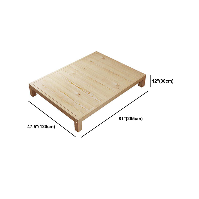 Solid Wood Standard Bed without Headboard and Footboard Bed