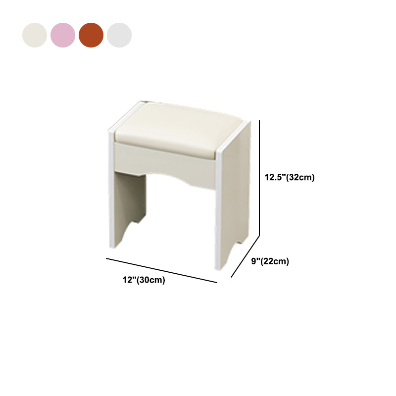 4 Drawers 31.5" Wide Vanity Set Nordic Wood Dressing Table with Stool and Mirror