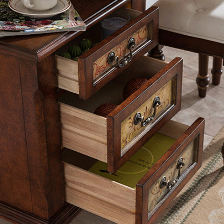 Victorian Wood Vanity Table with Mirror and Stool 15.75" D Vanity Table Set