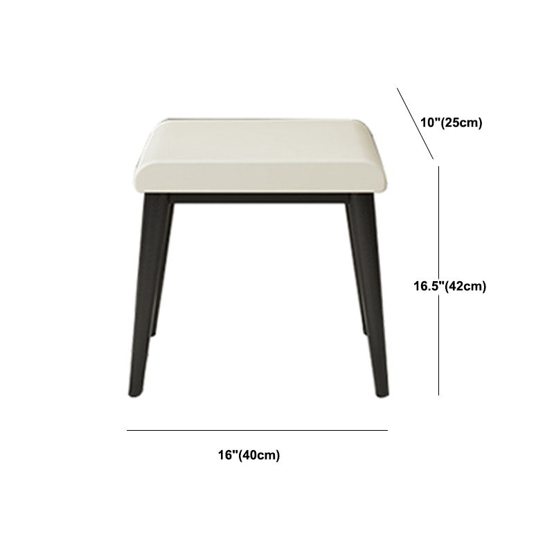 Contemporary White Vanity Table 29.53" H Vanity Set with Stool and Mirror