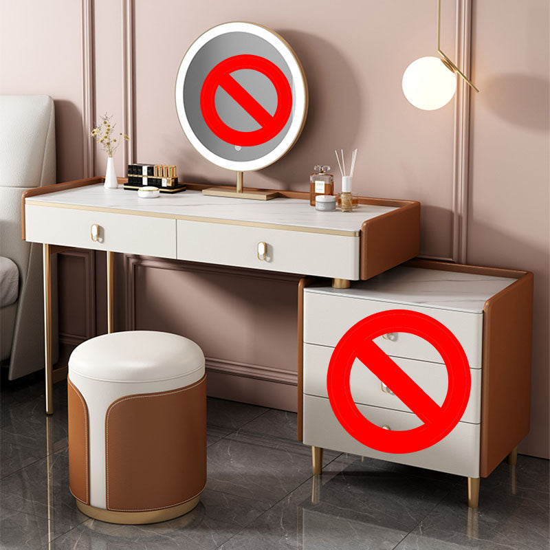 Contemporary Vanity Dressing Table Set Wood Vanity Tables with Slate Top