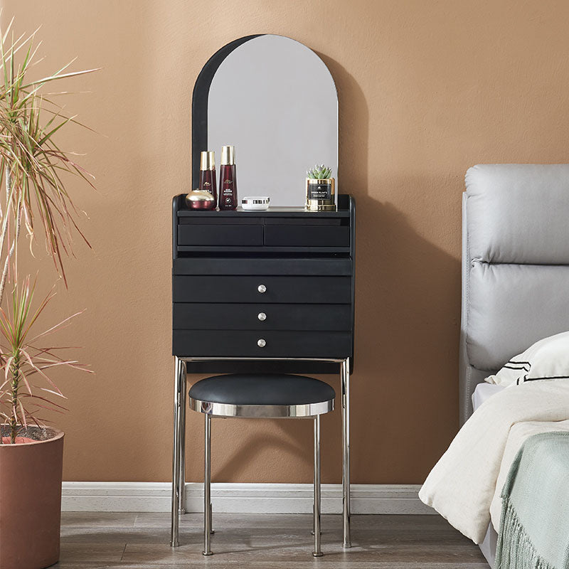 Contemporary Vanity Dressing Table Glass Top Vanity Makeup Table Set