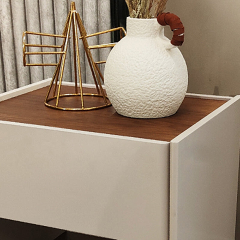 1-Drawer Modern Nightstand Solid Wood 1-Shelf 20" H Bed Nightstand
