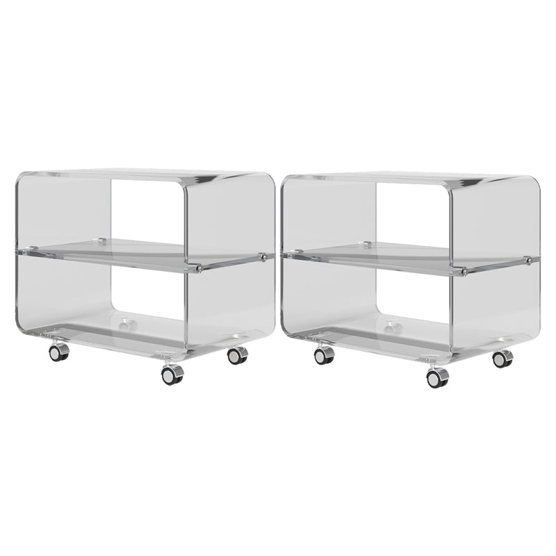 Modern Acrylic Bed Nightstand Open Storage Accent Table Nightstand