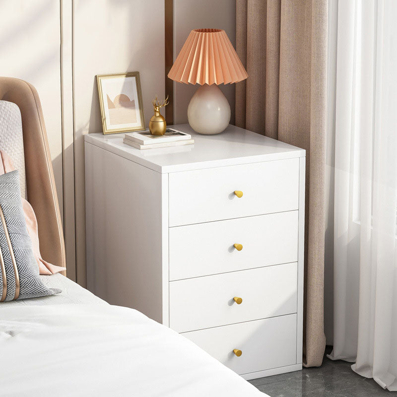 Contemporary Chest Vertical White Wooden Lingerie Chest with Drawer