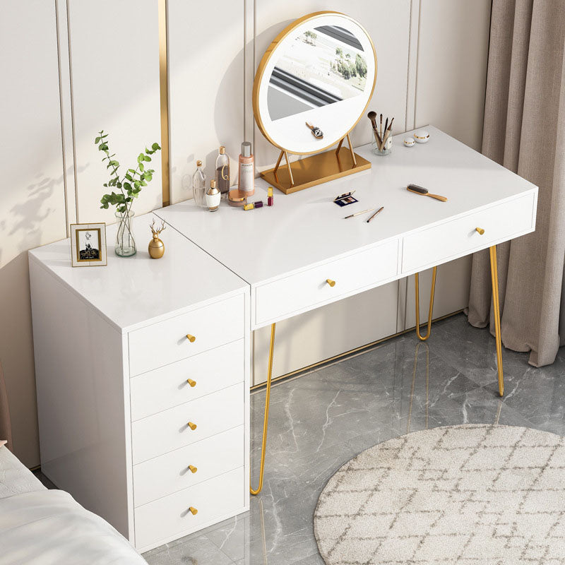 Contemporary Chest Vertical White Wooden Lingerie Chest with Drawer