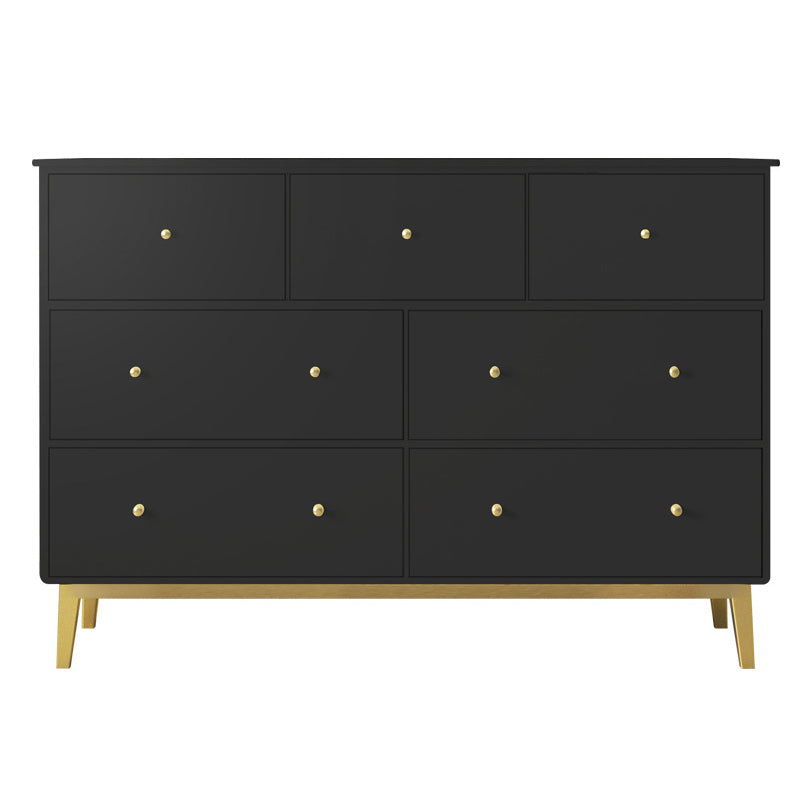 Contemporary Glam Wooden Chest Horizontall Storage Chest Dresser with Metal Legs