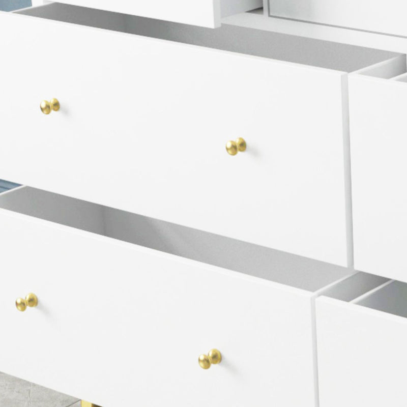 Contemporary Glam Wooden Chest Horizontall Storage Chest Dresser with Metal Legs