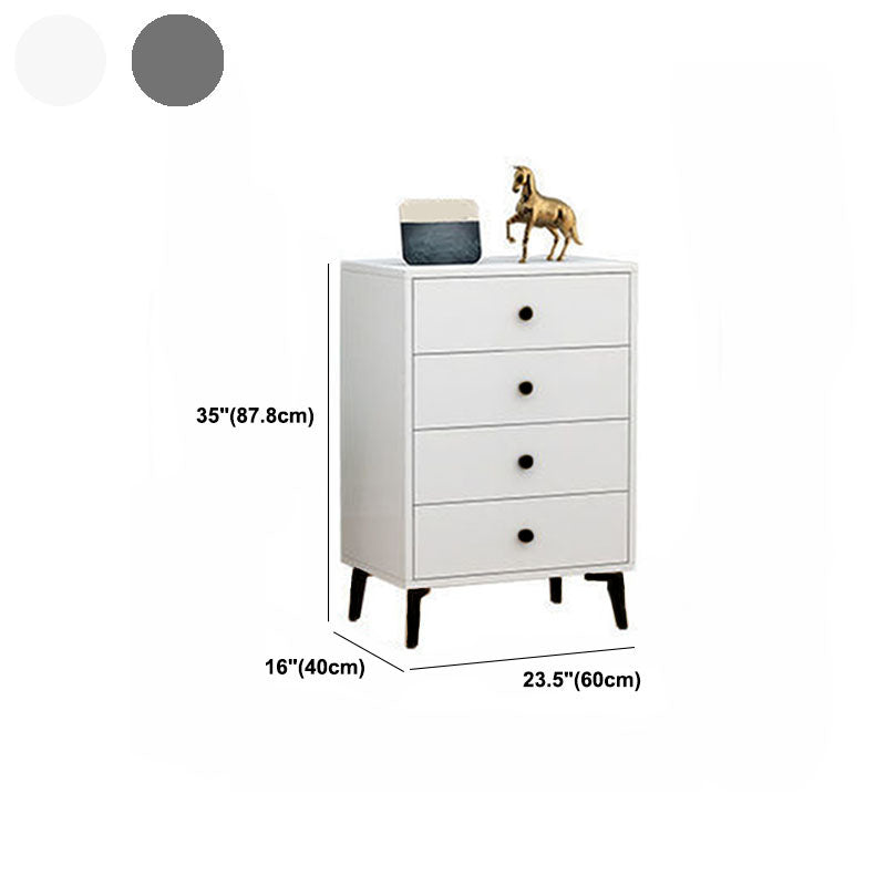 Bedroom Wood Storage Chest Contemporary Vertical Soft-Close Dresser with Drawers
