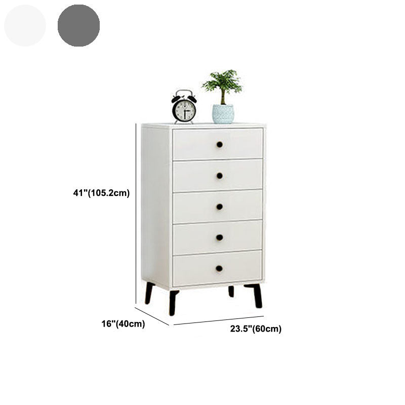 Bedroom Wood Storage Chest Contemporary Vertical Soft-Close Dresser with Drawers
