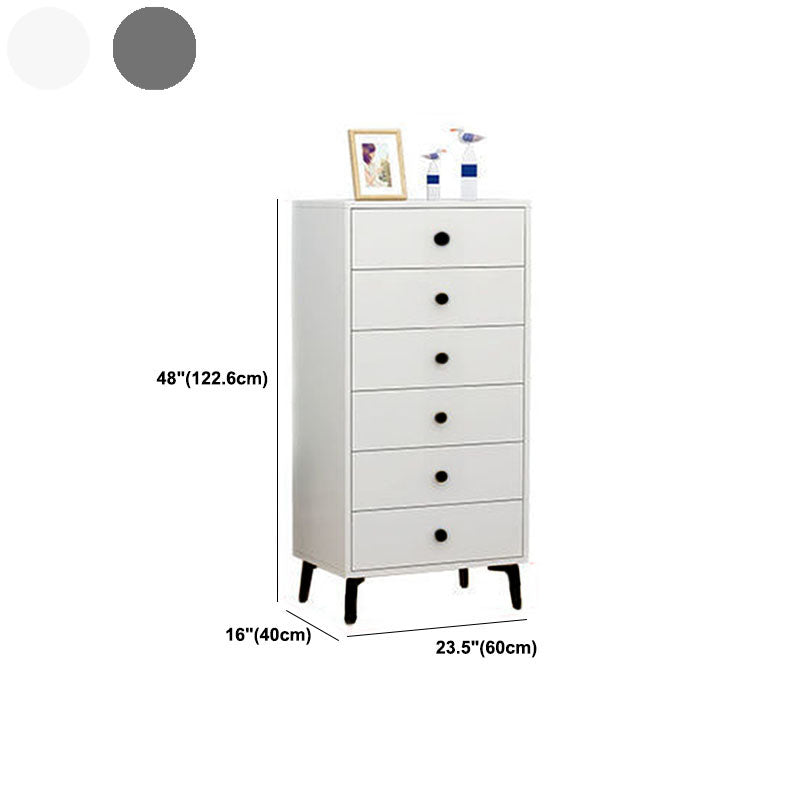 Bedroom Wood Storage Chest Contemporary Vertical Soft-Close Dresser with Drawers