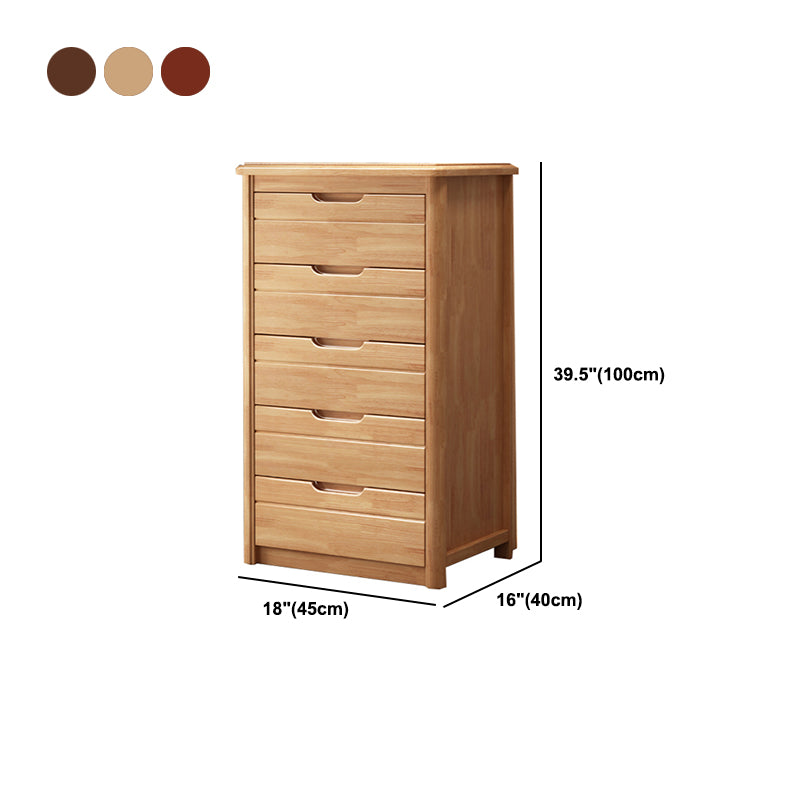 3 / 4 / 5 Drawers Lingerie Chest Vertical Solid Wood Storage Chest for Bedroom