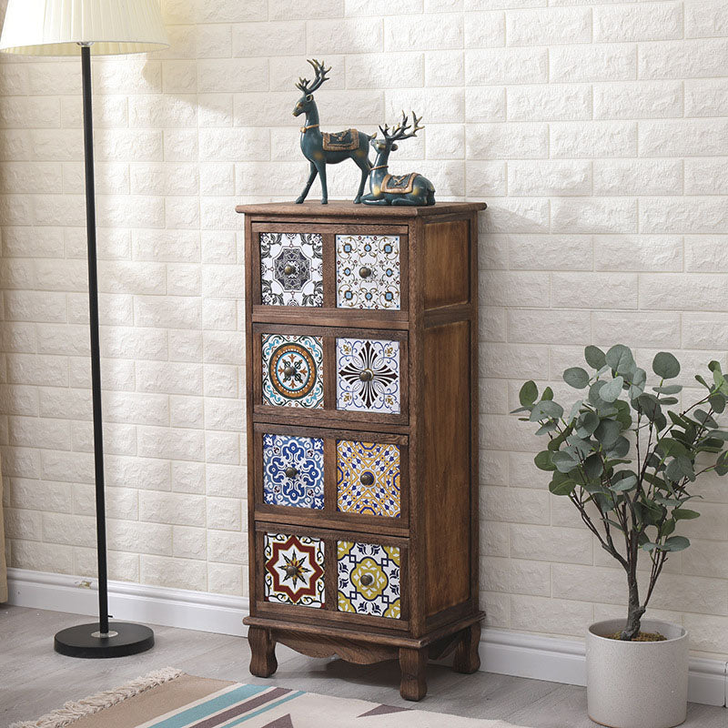 12" W Lingerie Chest Vertical Wood Storage Chest with Drawers for Bedroom