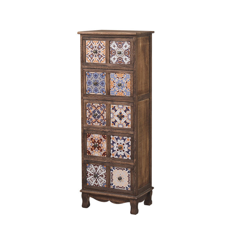 12" W Lingerie Chest Vertical Wood Storage Chest with Drawers for Bedroom