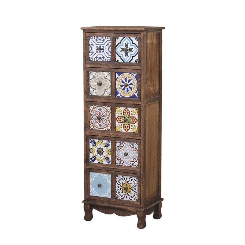 12" W Lingerie Chest Vertical Wood Storage Chest with Drawers for Bedroom