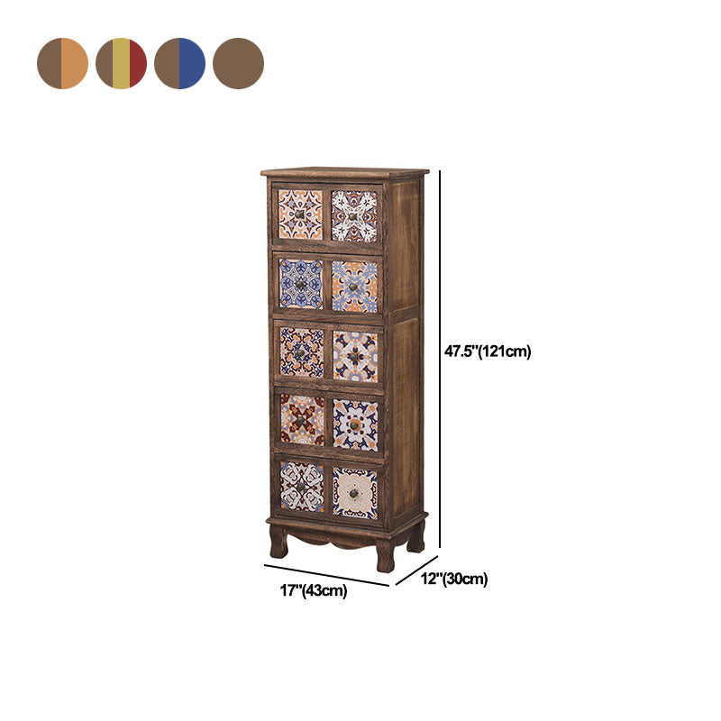 12" W Lingerie Chest Vertical Wood Storage Chest with Drawers for Bedroom