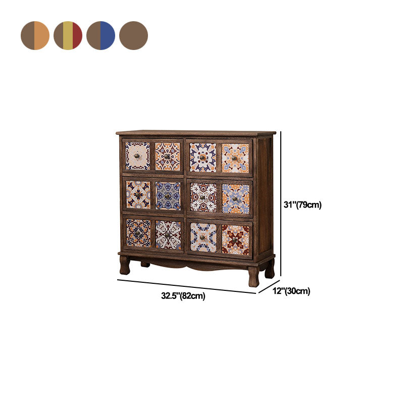 12" W Lingerie Chest Vertical Wood Storage Chest with Drawers for Bedroom