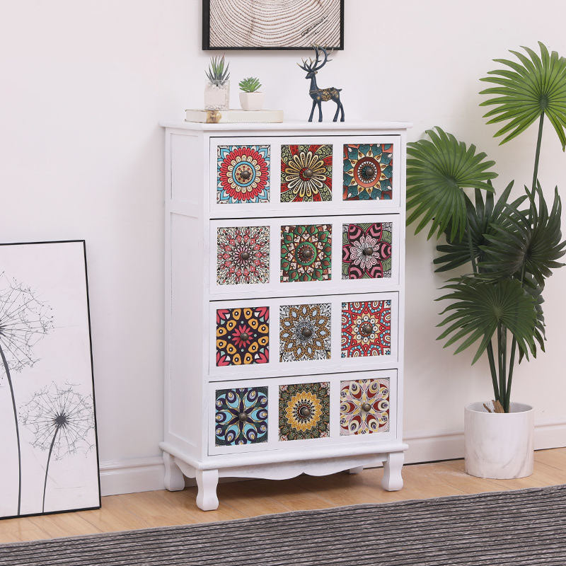 12" W Storage Chest Dresser Vertical Wood Storage Chest with Drawers for Bedroom