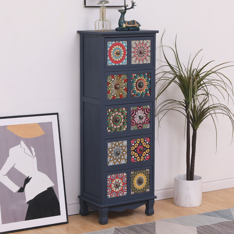 12" W Storage Chest Dresser Vertical Wood Storage Chest with Drawers for Bedroom