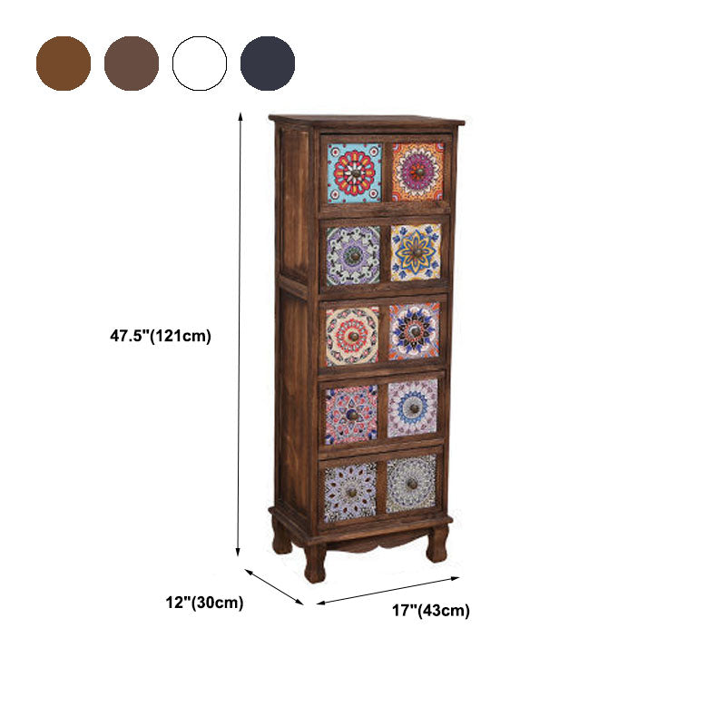 12" W Storage Chest Dresser Vertical Wood Storage Chest with Drawers for Bedroom