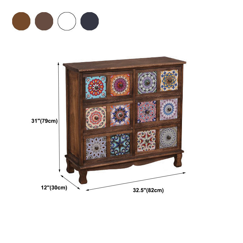 12" W Storage Chest Dresser Vertical Wood Storage Chest with Drawers for Bedroom