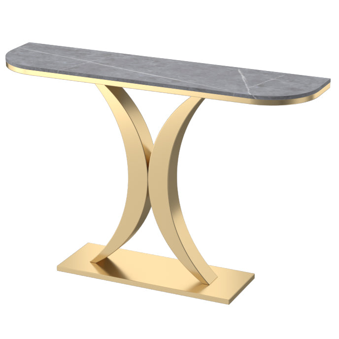 Half Moon Console Table 31.49" High Accent Table, Scratch Resistan