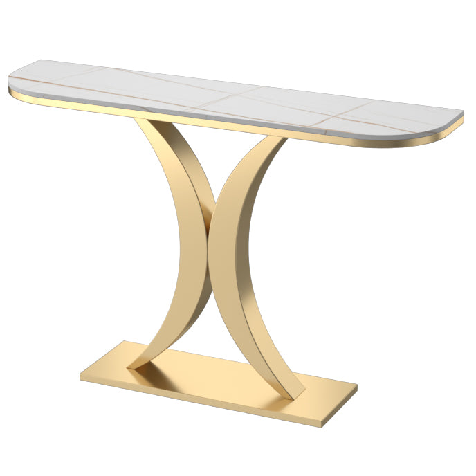 Half Moon Console Table 31.49" High Accent Table, Scratch Resistan