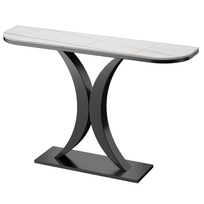 Half Moon Console Table 31.49" High Accent Table, Scratch Resistan