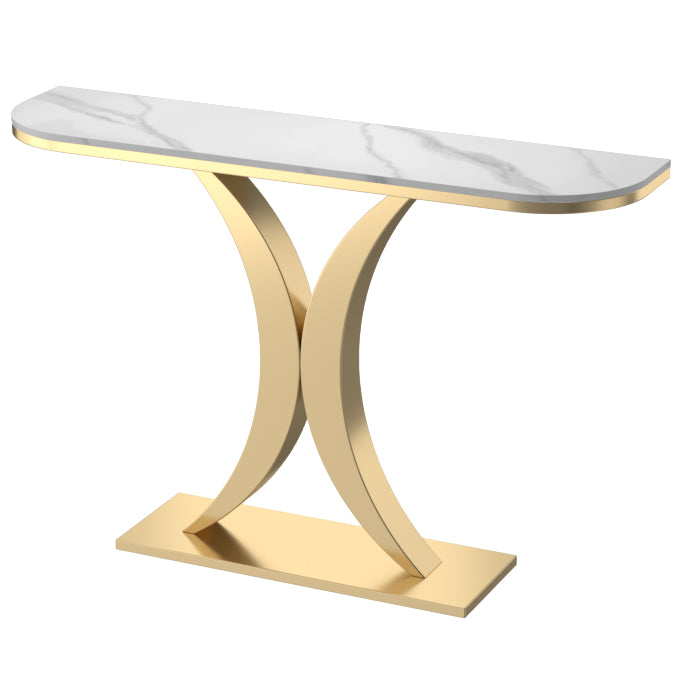 Half Moon Console Table 31.49" High Accent Table, Scratch Resistan