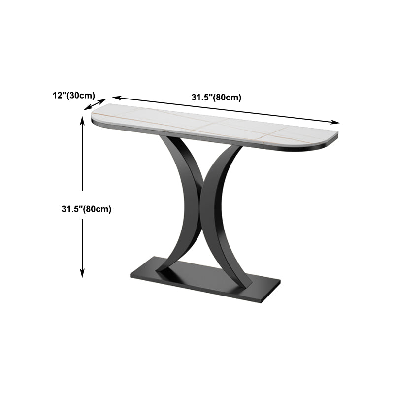 Half Moon Console Table 31.49" High Accent Table, Scratch Resistan