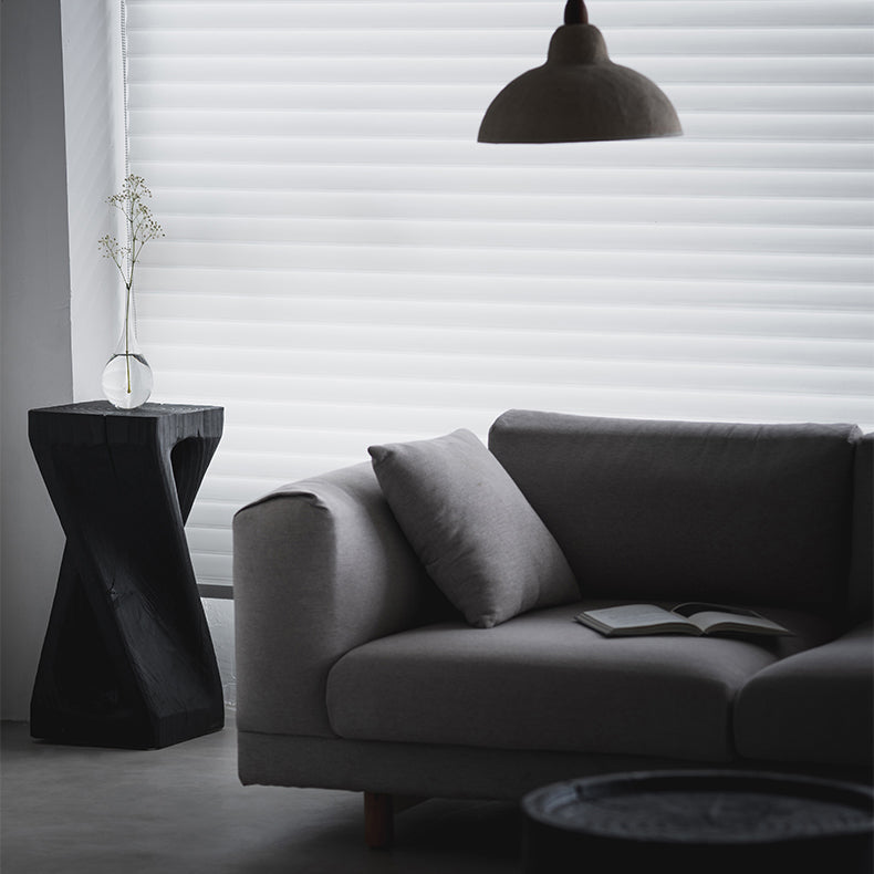 Contemporary Style Side End Table Wooden Pedestal Sofa Side Accent Table in Black