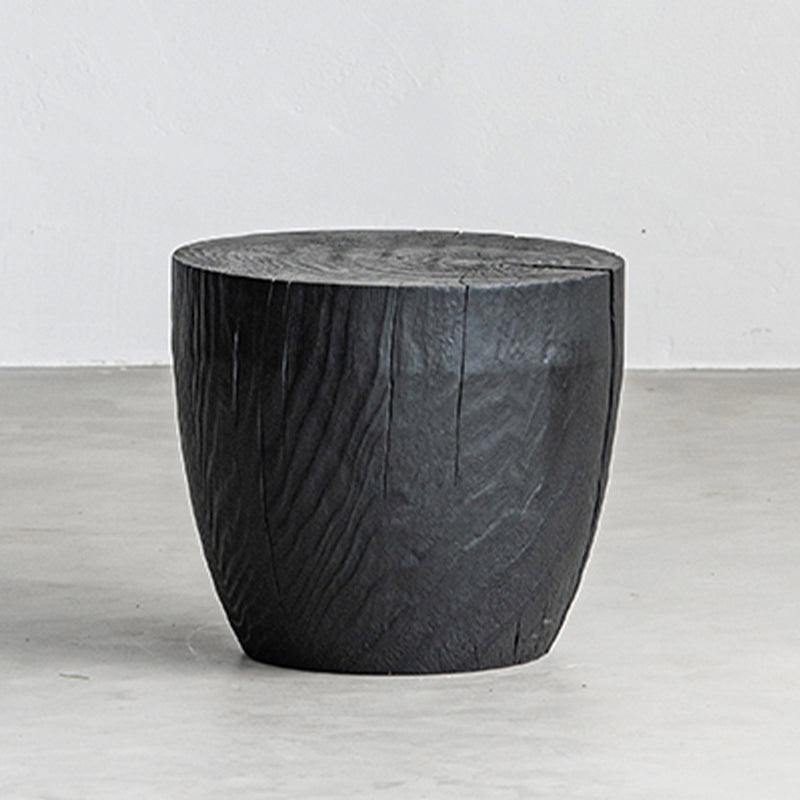 Contemporary Style Side End Table Wooden Pedestal Sofa Side Accent Table in Black