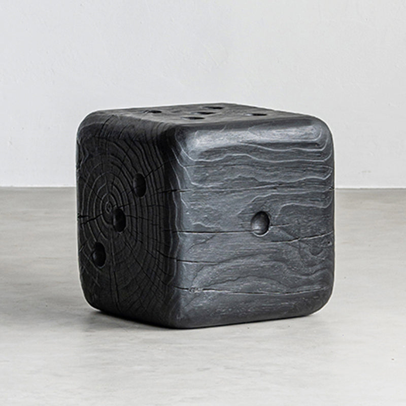 Contemporary Style Side End Table Wooden Pedestal Sofa Side Accent Table in Black