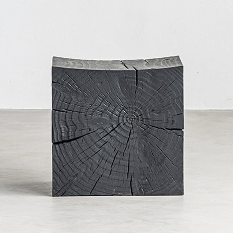 Contemporary Style Side End Table Wooden Pedestal Sofa Side Accent Table in Black