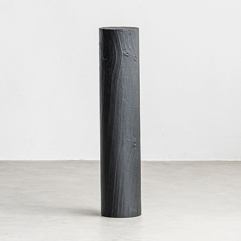 Contemporary Style Side End Table Wooden Pedestal Sofa Side Accent Table in Black