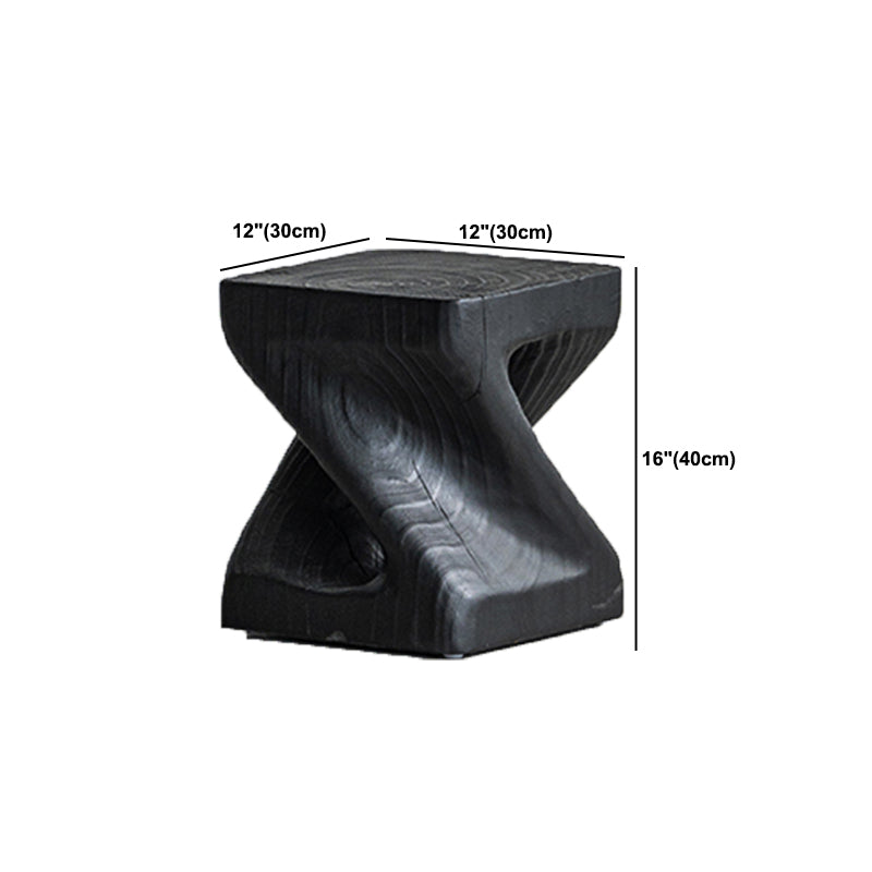 Contemporary Style Side End Table Wooden Pedestal Sofa Side Accent Table in Black
