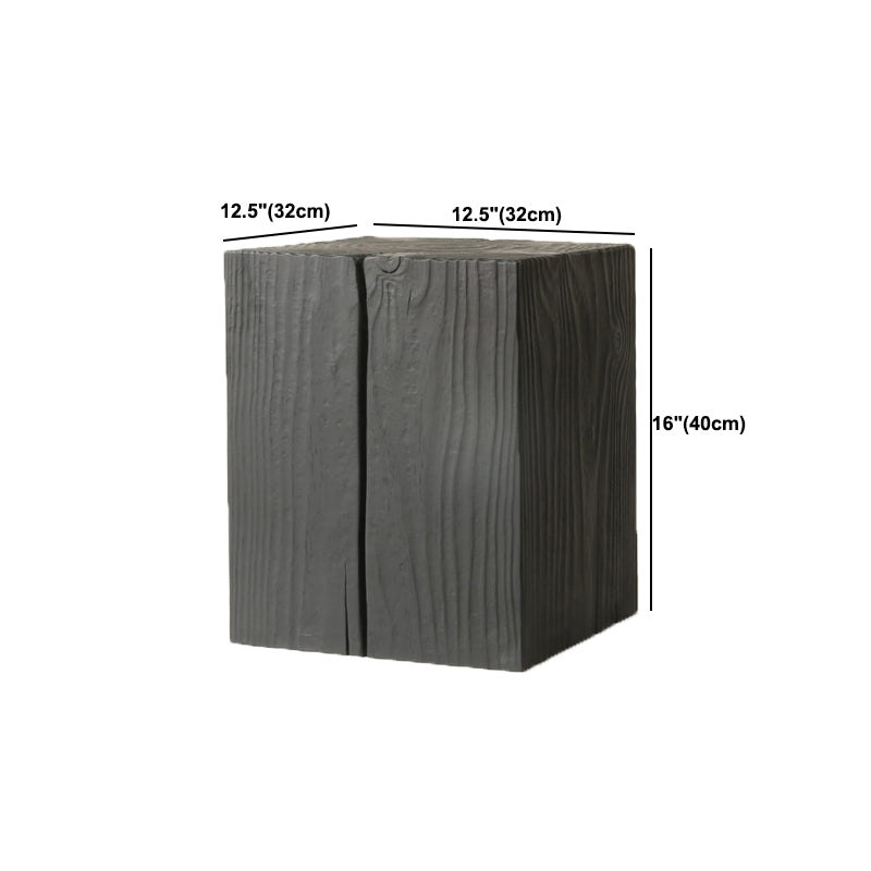 Contemporary Style Side End Table Wooden Pedestal Sofa Side Accent Table in Black