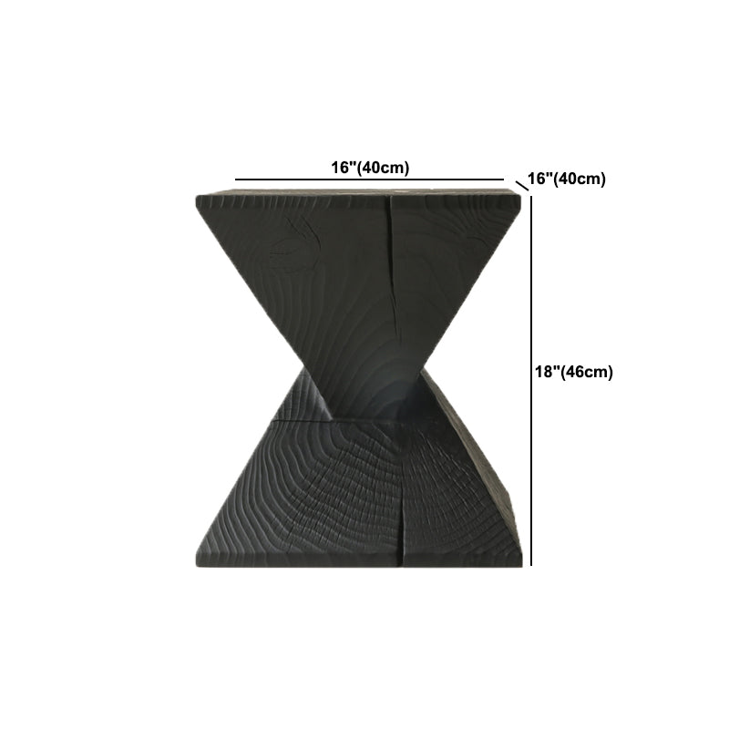 Contemporary Style Side End Table Wooden Pedestal Sofa Side Accent Table in Black