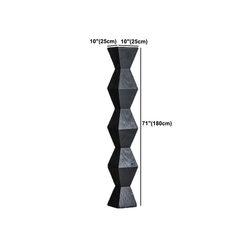 Contemporary Style Side End Table Wooden Pedestal Sofa Side Accent Table in Black