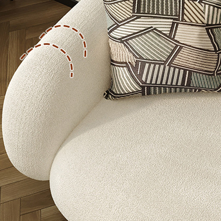 Square Arm Sofa Modern Style Faux Leather & Wool Standard Sofa