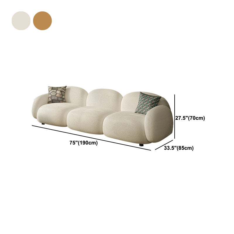 Square Arm Sofa Modern Style Faux Leather & Wool Standard Sofa