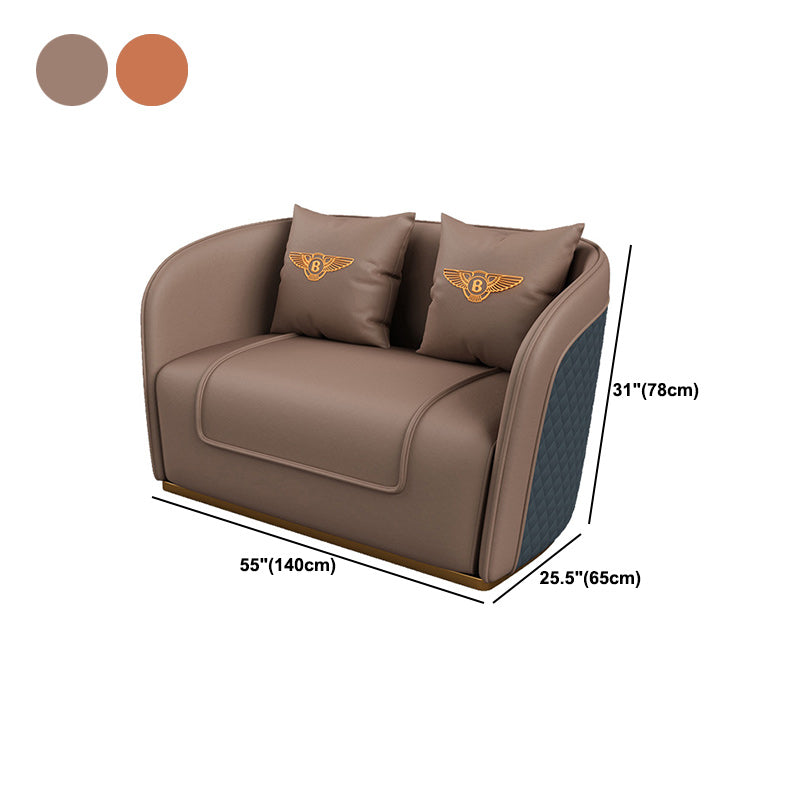 Faux Leather Tuxedo Arm Sofa 25.59" Wide Contemporary Sofa with Tight Back