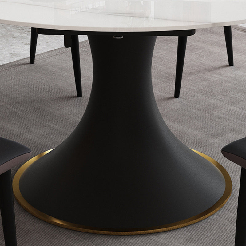 Contemporary Sintered Stone Round Table Set 1/2/5/7 Pieces Dining Set