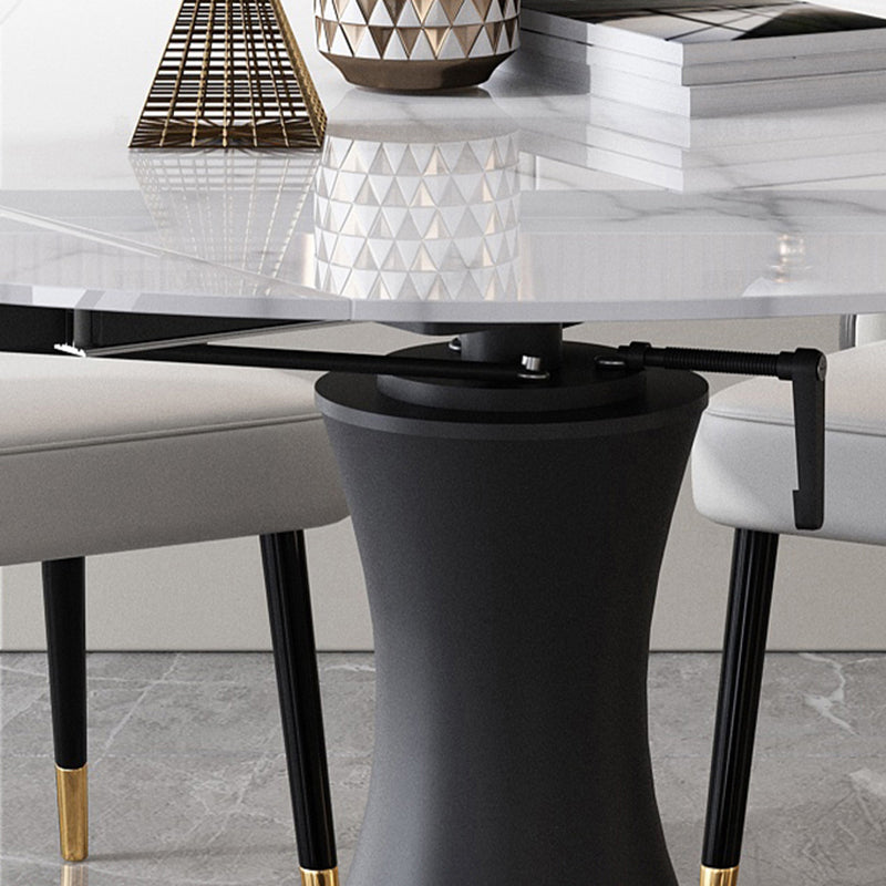 Contemporary Sintered Stone Round Table Set 1/2/5/7 Pieces Dining Set