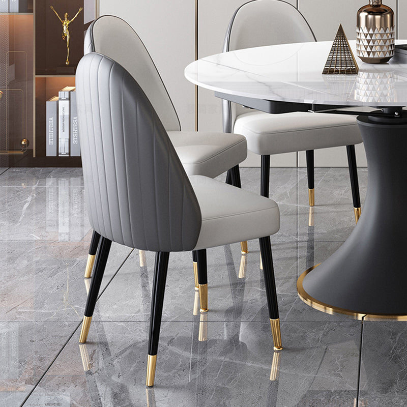 Contemporary Sintered Stone Round Table Set 1/2/5/7 Pieces Dining Set