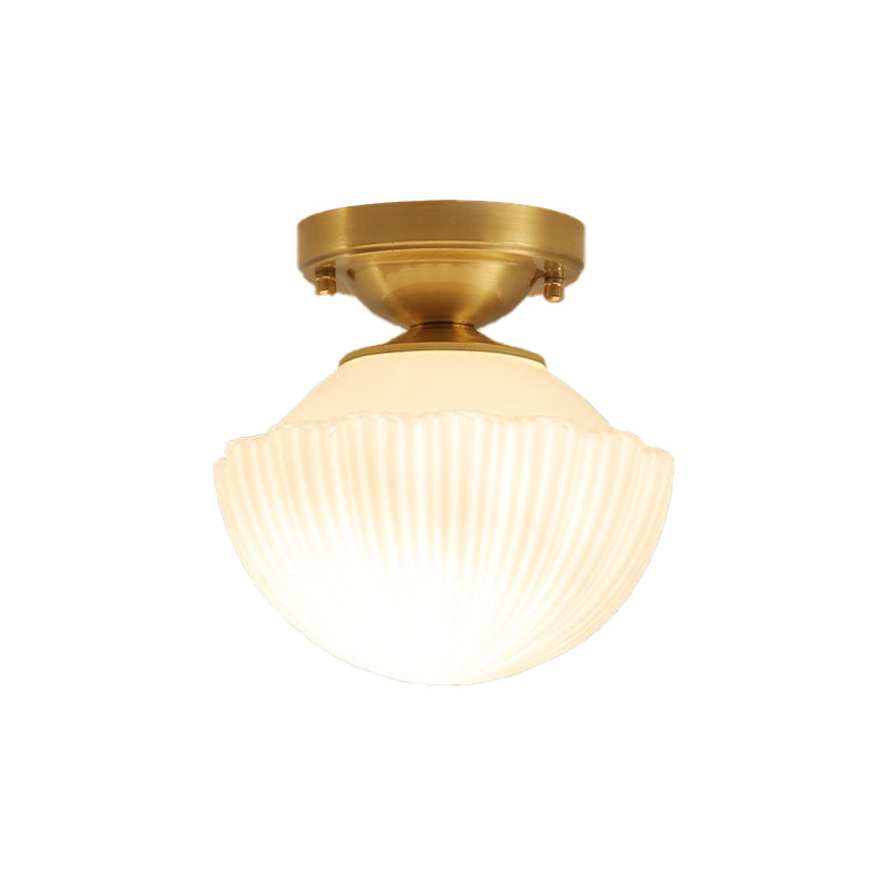 1-Light Ceiling Lamp Simple Ceiling Mount Light with Glass Shade for Aisle